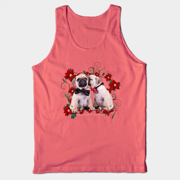 Pugs & Pointsettias Tank Top by cameradog